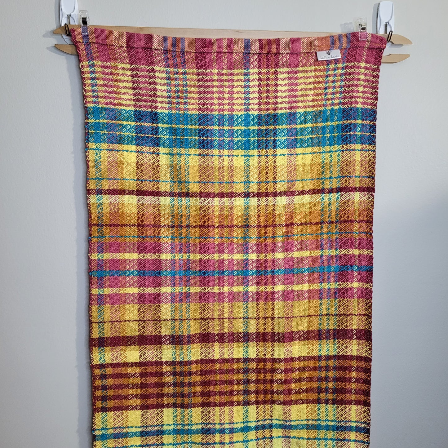 Dishtowel | Handwoven Kitchen Towel | 7 Color Stripes | Summer Sunset | Pink