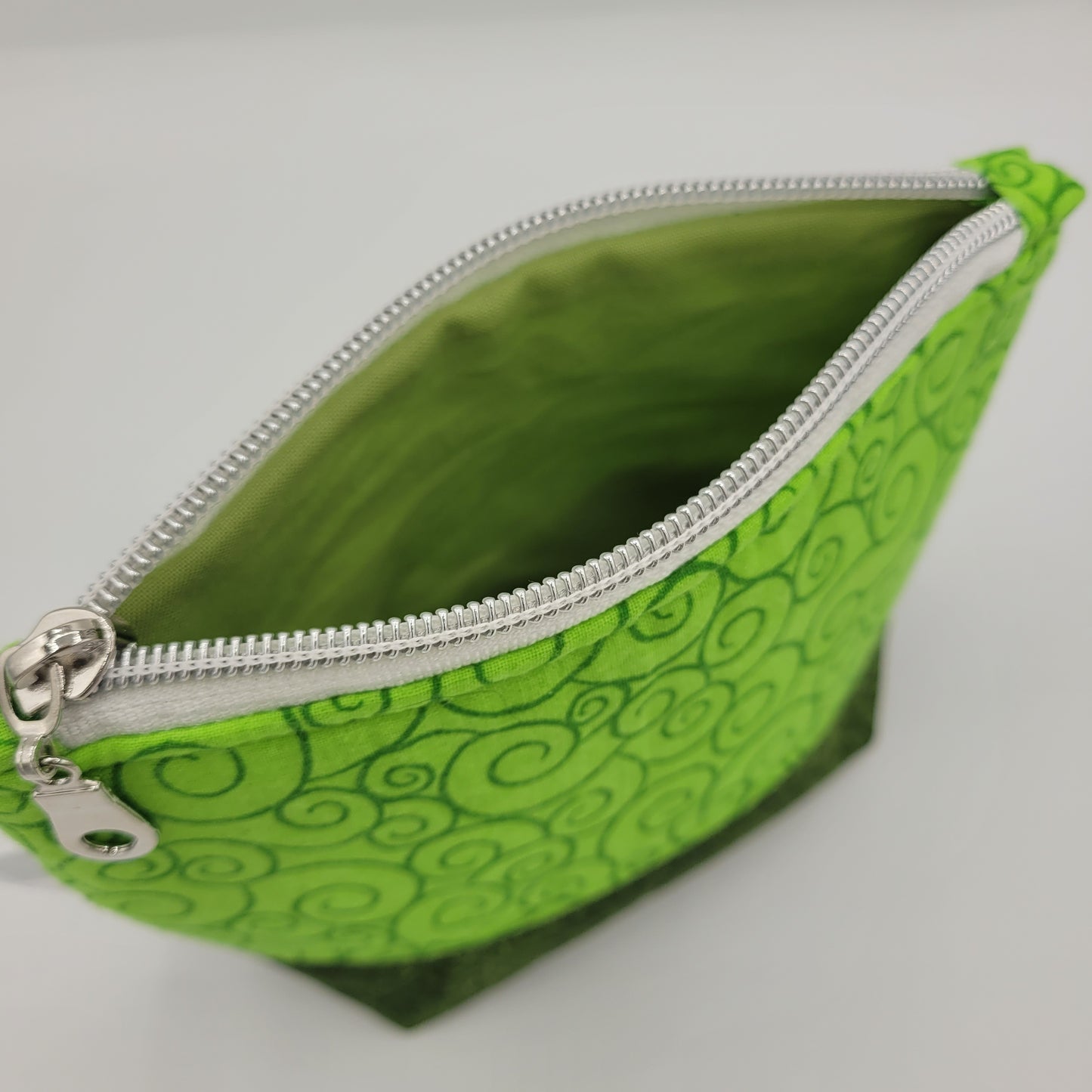 Trinket Bag | Cotton Half Panel | Geometric Leaf