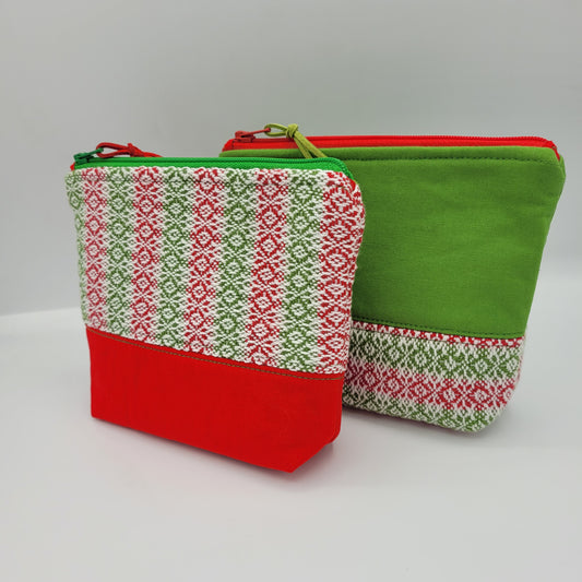Zipper Pouch | Cecily Bag | Handwoven Snowflake Pattern | Small