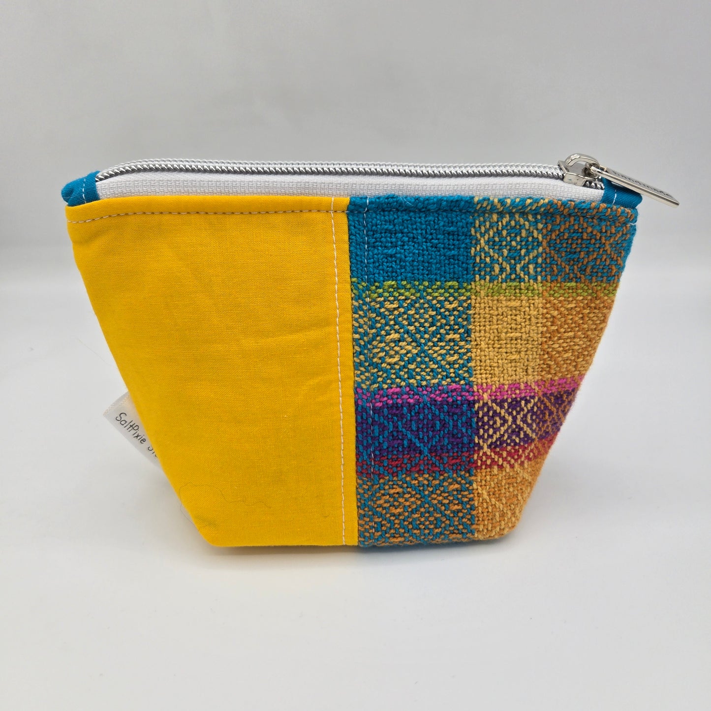 Trinket Bag | Handwoven + Cotton | Marigold and Rainbow