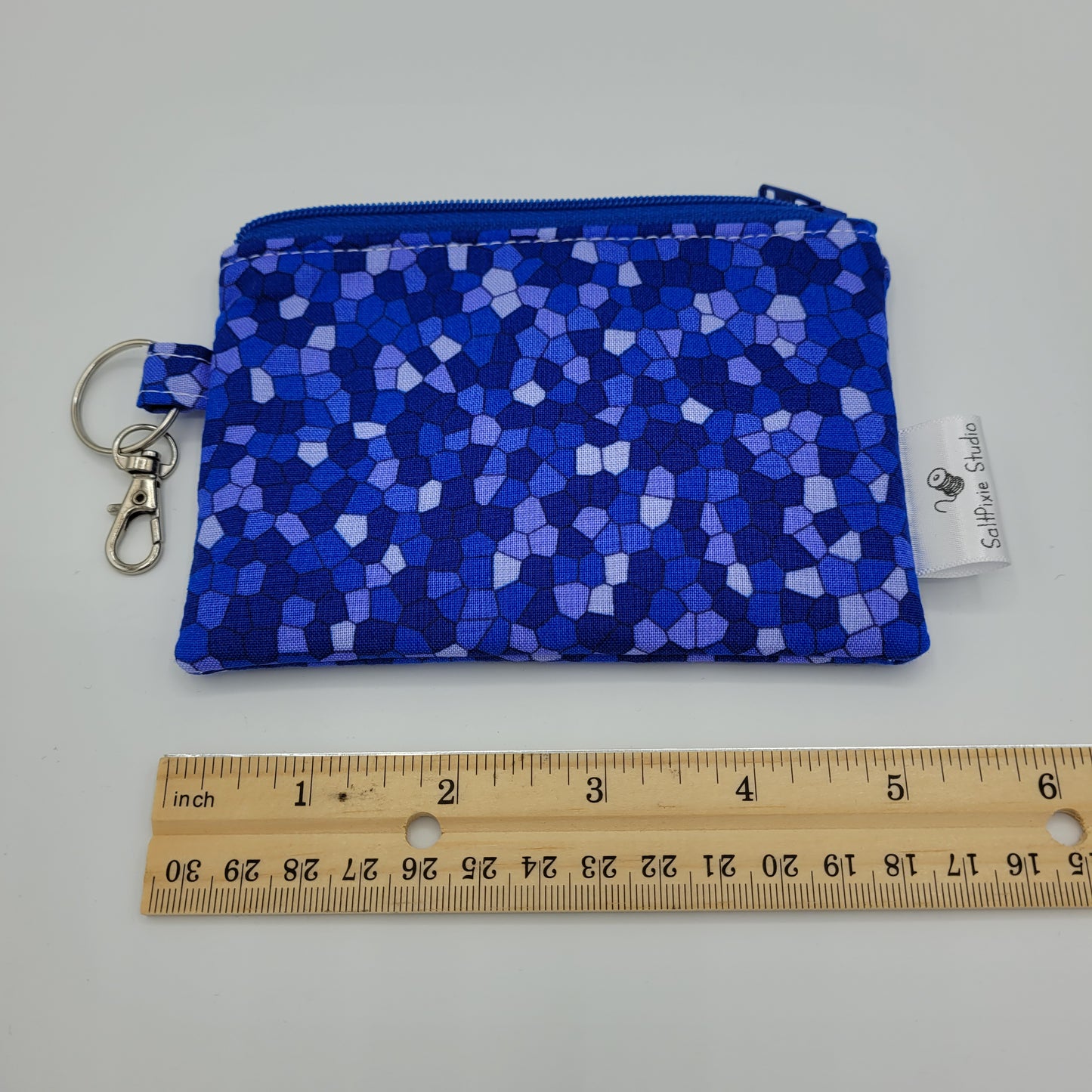 Mini Zipper Pouch | Quilter's Cotton | Hexagon Blues