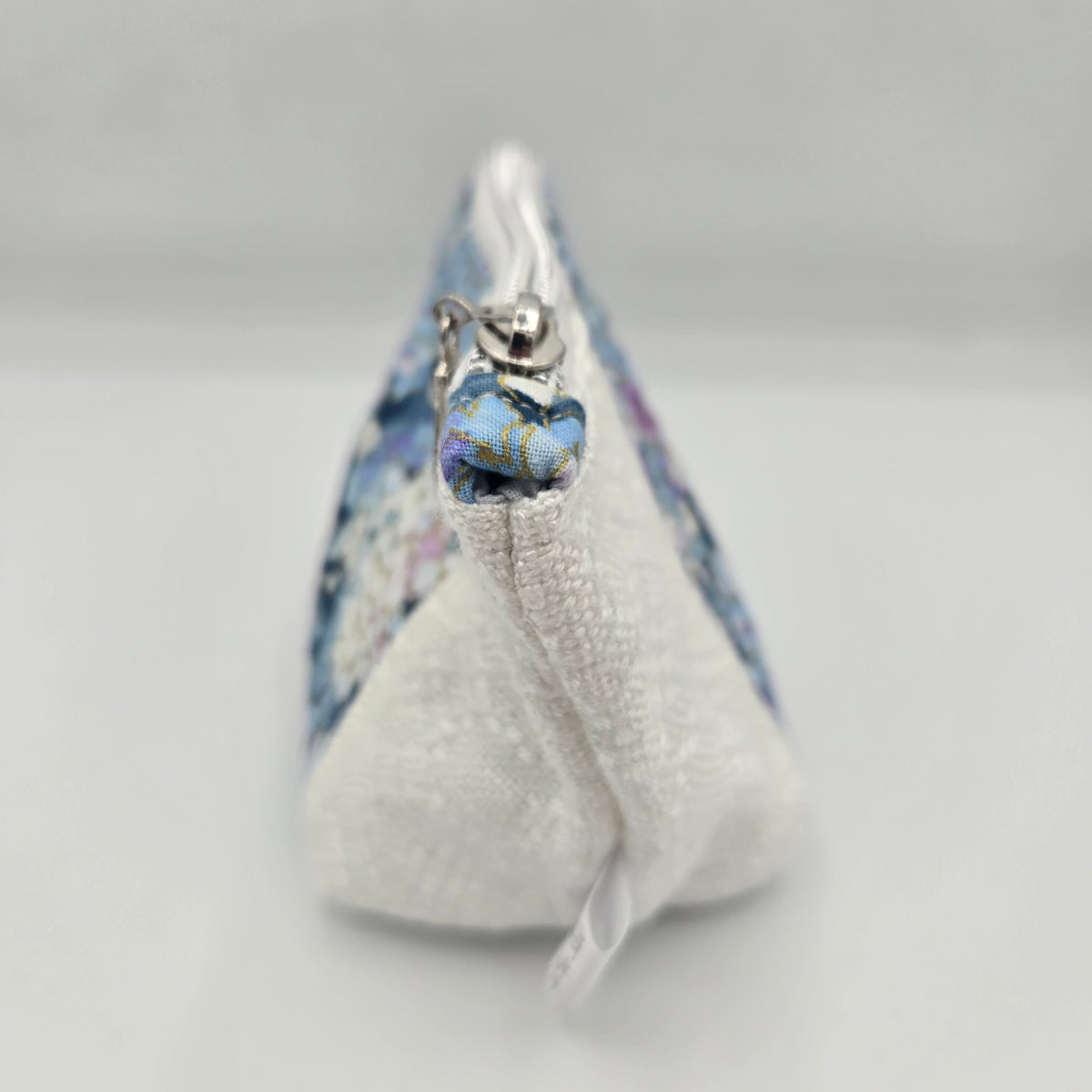 Trinket Bag | Handwoven + Cotton | White and Floral Print
