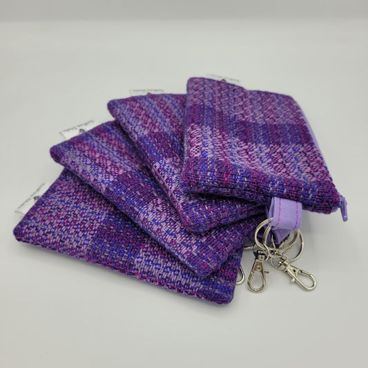 Mini Zipper Pouch | Handwoven Cotton & Tencel | Purple Gradient