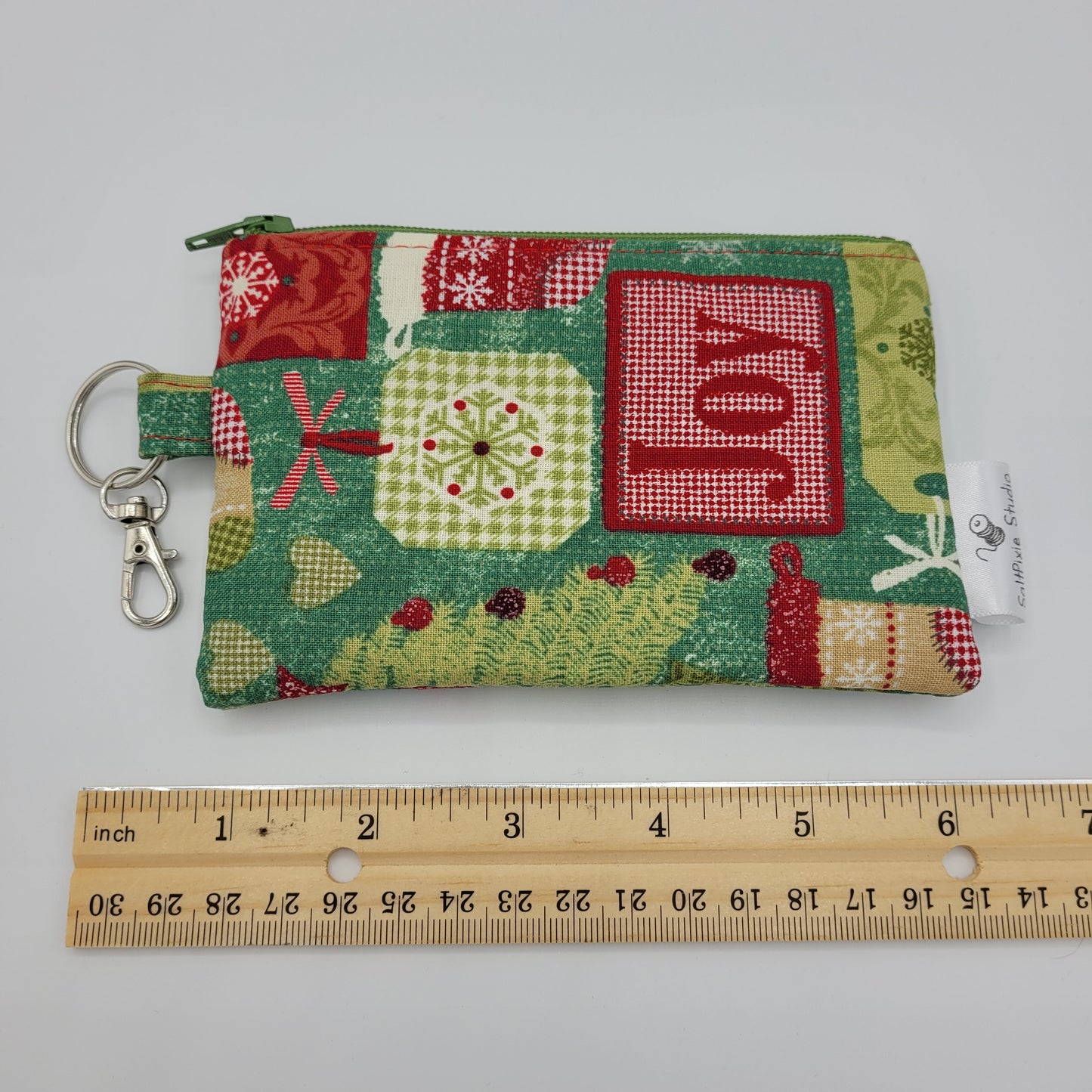 Mini Zipper Pouch | Quilter's Cotton | Holiday Stocking Print