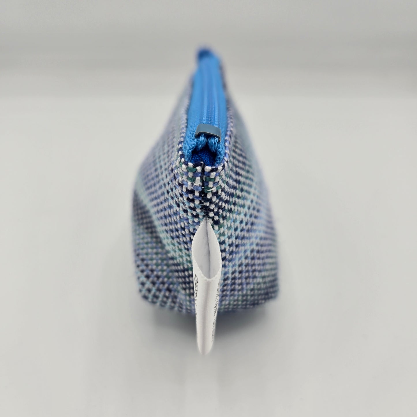 Super Tiny Mini Zip Clip Pouch | Handwoven Tencel | Blue Sea Gradient