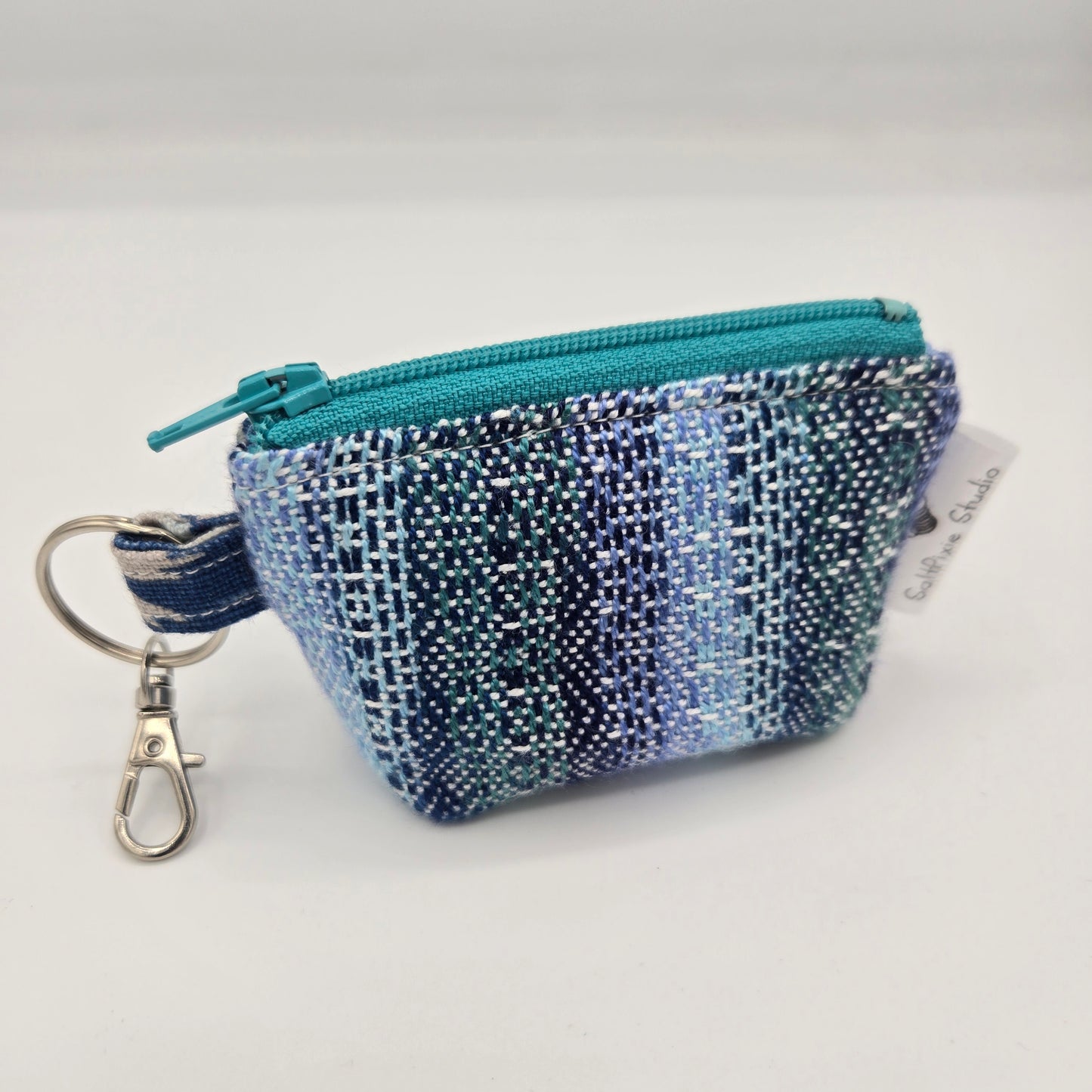 Super Tiny Mini Zip Clip Pouch | Handwoven & Linen | Seaside Tide Pools
