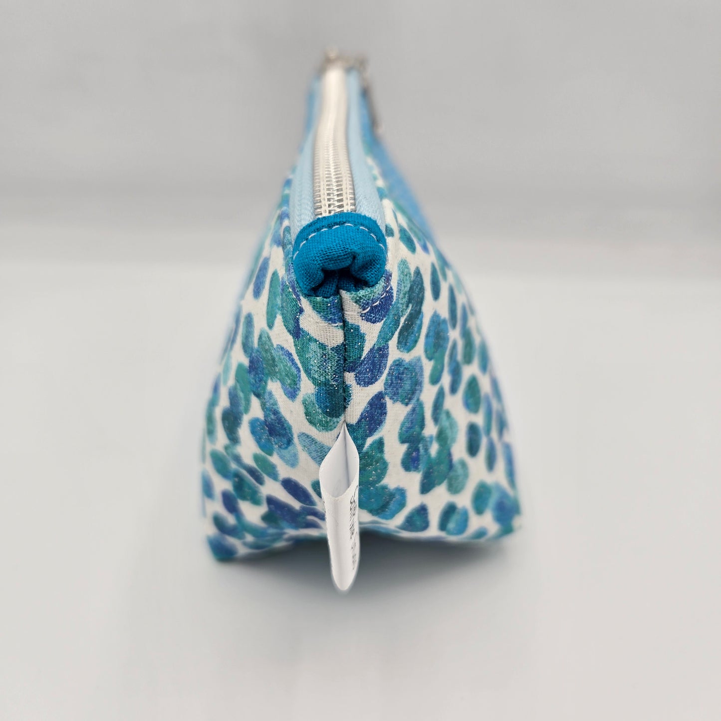 Trinket Bag | Handwoven + Cotton | Turquoise Diamonds and Bubbles