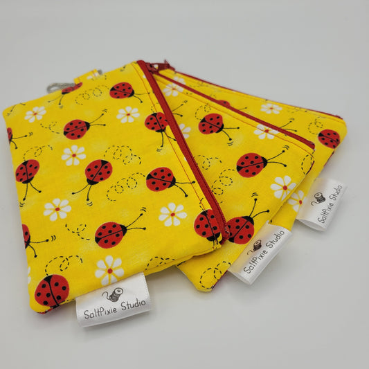 Mini Zipper Pouch | Quilter's Cotton | Ladybug Fun